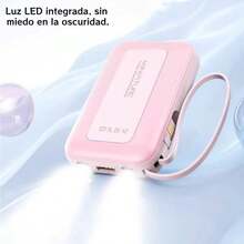 Banco de energía portátil con luz LED, Power Bank 20000mAh - Carga Rápida Batería Portátil - Pila Portatil Para Celular con Diseño en Colores Sólidos - Powerbank que Carga 5 Dispositivos Simultáneamente - Cargador Portatil Incluye 4 Cables - Pilas Portátiles de Alta Calidad para Todos los Celulares, Tabletas y Audífonos - Detalles para Navidad y Año Nuevo. - JDT-Rosa - Ver 7