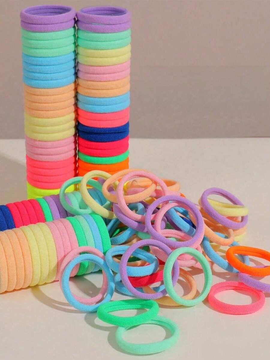 30/200 Stück Mädchen Bunte Lässig Haarband, elastisches Gummiband einfach & langanhaltend für den täglichen Gebrauch, Pferdeschwänze oder Zöpfe, koreanischer Stil mit hoher Elastizität & schicken Farben, Eltern-Kind-Matching, Festivals & Frisuren - Verschiedenfarbig - Übersicht 1