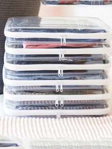 S/M/L/S+M+L Hot-Selling PVC Zipper Toy Storage Box, Transparent Hard Stackable Organizer Bag, Home Storage Container, Multi-Functional Transparent Design, Suitable For Clothes, Full-Function Storage Bag, Suitable For Travel, Back To School, School Supplies, Travel - Multicolor - View 5