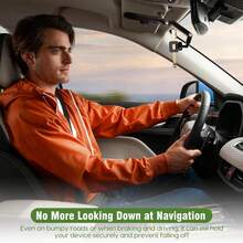 حامل هاتف لشمسية السيارة - قابل للتدوير 360 درجة مع مشبك قوي، يعمل أيضًا كعصا سيلفي محمولة للمنزل والمكتب والسفر - الأسود - مشاهدة 9