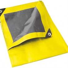 Foy LE4X5A Lona de polietileno color amarillo con fondo plata, 4 x 5 m - como se muestra en la figura - Ver 2