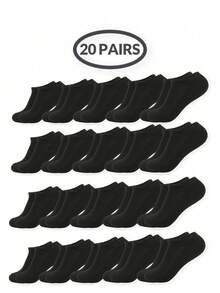 2020年1月10日 男士黑色简约休闲短袜，宽松百搭，尺码齐全，隐形袜，舒适日常穿着 - 黑色 - 查看 2