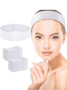 50条一次性SPA面部护理头带，弹性无纺布头带，适用于皮肤护理，柔软发带，易于佩戴，适合女性美容院使用，白色 - 彩色 - 查看 8
