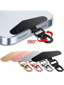 1 قطعة موصل سلسلة هاتف من الفولاذ المقاوم للصدأ، لا يحتاج إلى بطارية - مشبك معدني مرفق بلوحة مثبتة لسلسلة مضادة للفقدان، ملحق مشبك قابل للدوران 360 درجة لضمان تشغيل الهاتف، موصل سلسلة الهاتف متوافق مع الأندرويد والهواتف الذكية، هدية للأم والعائلة والأصدقاء والأطفال وأعياد الميلاد والمناسبات - متعدد الألوان - مشاهدة 1