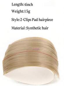 4-Inch Top Pad Hair Piece Wig For Women, One-Piece, Two-Clip, Invisible And Seamless, Small-Sized, For Hair Loss Compensation - Multicolor - View 3