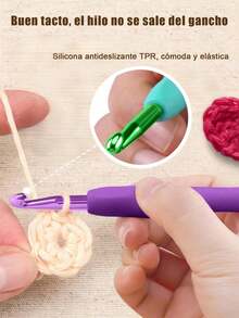 Este completo set de crochet de 58 piezas incluye 9 agujas de caña blanda, 12 agujas de crochet de acero inoxidable y 5 ovillos de lana. Es un regalo ideal para principiantes y aficionados a las manualidades. - por defecto - Ver 6