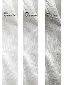 1pc Wood Grain Sheer Curtain, Translucent For Balcony, Living Room, Study, Vacation Rental - White - View 5