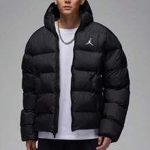 Nike Men's Autumn/Winter New Style Sportswear Thickened Warm Hooded Jacket Cotton Coat - Black - View 1