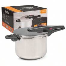 Stainless Steel Pressure Cooker – Large Induction Hob Compatible Cooker With Dual Handles For Fast Cooking At Home Or In Catering Kitchens - 4 Litre - View 5