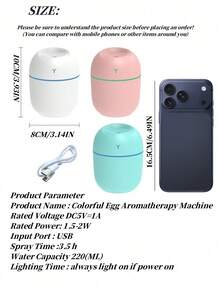 2件套白色便携式Y型香薰加湿器（含香薰机和精油），220毫升USB供电，10毫升多种香氛精油可选，适用于室内、家庭、酒店、浴室除臭、香薰、空气清新，香味持久，茉莉/薰衣草精油，情人节/圣诞节礼物 - 彩色 - 查看 4