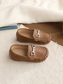1 Pair Spring New Fashion Versatile Stitched Children Flat Shoes - Brown - View 4