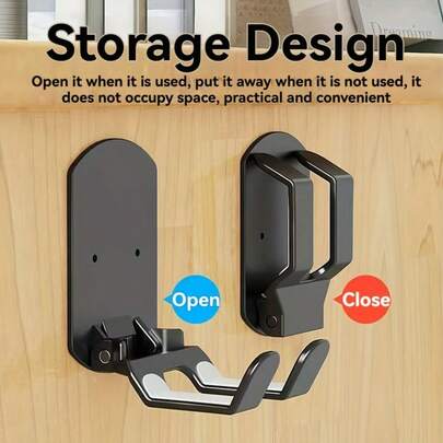 A Desktop Clutter Buster: Switch Controller Adhesive Hanging Stand, Foldable For Storage, Easy To Access And Use