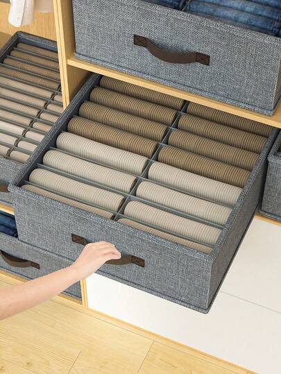1pc Fabric Drawer Storage Organizer Box For Wardrobe, Suitable For Clothes, Pants, Jeans, Sweaters, Foldable And Washable