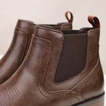 Giày bốt cao bồi nam mũi vuông, kiểu dáng slip-on, phù hợp mọi thời tiết, dùng cho công sở và thường ngày, kiểu Chelsea - Botines - Cà phê nâu - Xem 8