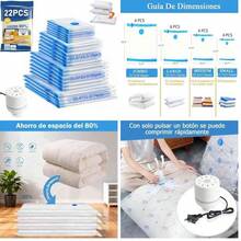 11 Piezas Bolsas de Almacenamiento de Vaco con Bomba Elctrica, Bolsas al Vacio ropa Viaje Almacenamiento Reutilizable, Bolsas para Guardar Cobijas y Edredones Gran Capacidad para Almacenar Ropa - 11 piezas - Ver 1