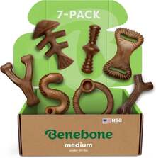 Benebone Medium 4-Pack Dog Chew Toys For Aggressive Chewers, Made In USA, 60lbs And Under - MàuC - Xem 1