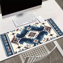1 件装超大游戏鼠标垫，复古波西米亚风格鼠标垫 - 充满活力的白色和米色几何图案，适用于大型游戏和办公桌，兼容 PC、笔记本电脑、键盘、电脑配件，波西米亚风格，图案鲜艳，防滑，表面光滑，游戏玩家必备 - 藍白色 - 查看 16