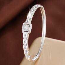 1件 优雅花卉设计 立方氧化锆镶嵌 女士时尚手链 - 彩色 - 查看 8