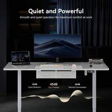 Electric Standing Desk  With Built-In Outlet & Storage Drawer, Adjustable Height Computer Desk With 2 Memory Modes, Stable Sit-Stand Desk With Charging Station, 2 USB Ports, 3 Power Outlets, Spacious Workstation For Home Office - Xem 7
