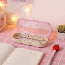 Glasses Case Hard Shell, Clear Eyeglass Case, Cute Holder For Sunglasses And Reading Glasses - 粉色 - 查看 5