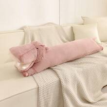 1个河马长条动物抱枕，粉色柔软河马毛绒抱枕，适合装饰客厅沙发、卧室和床，睡眠陪伴，情人节礼物，节日礼物。 - 粉色 - 查看 7