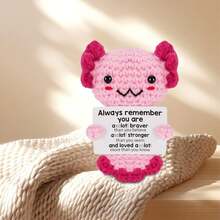 1个毛绒娃娃，活泼的墨西哥嘴蝾螈钩针动物，粉色趣味礼物娃娃，适合送给女孩/男人/她/他/女朋友/孩子/青少年等的幸运礼物。 - 彩色 - 查看 5