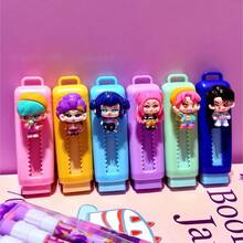 1pc Cute Cartoon Sliding Eraser, Low Debris, Creative Stationery For Students - Multicolor - View 1