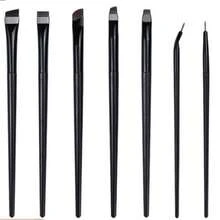 7pcs Eye Makeup Brush Set, Including Angled Eyeliner Brush, Pointed Eyeliner Brush And Eyebrow Brush, Ideal For Creating Captivating Eye Makeup, Suitable For Eyebrows, Eyeliner And Eyeshadow. - Black - View 10