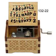 Stranger Music Box Things Kids Windup Hand Crank Wood Muiscal Box For Birthday Christmas Gift - 132-22 手搖曲柄 - 查看 3