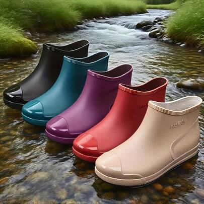 1 Pair Women's Fashion Rain Boots | Suitable For Multiple Scenarios: Kitchen/Garden/Outdoor | Ideal Choice For Outdoor Enthusiasts, Fishing Shoes, Rainy Day Shoes, Shoes, Lightweight Design, Women's Rain Boots, Outdoor Footwear, Rainy Season Outfit, Must-Have For Gardeners,Spring Summer Picks,Brides Maid Gifts,Room,Bedroom Decor,Beach,Travel,For Men,For Women,Vacation,Women's Day,Travel Essentials,Wedding Favours,Y2k,Bedroom,Car Accessories Women,Kitchen Decor,Cute Stuff