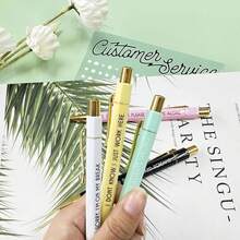 Caneta Esferográfica Engraçada, Fluxo de Tinta Suave Sem Borrões, Presente de Escritório Único, Impresso Com Citações Humorísticas, Conjunto de Canetas Esferográficas Personalizadas Para Uso Diário, Adequado Como Presente Para Família e Colegas, Presente do Dia dos Namorados - Multicolorido - Visão 6