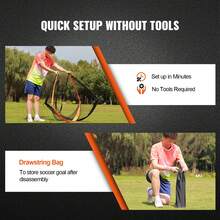 Portable Soccer Goal, 6.5x3.25 Ft Backyard Soccer Net, Foldable Pop Up Practice Soccer Net, Mini Youth Training Soccer Goal Set, All-Weather Indoor Outdoor Soccer Goals With Carry Bag - 橘色 - 查看 3