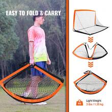 Portable Soccer Goal, 6.5x3.25 Ft Backyard Soccer Net, Foldable Pop Up Practice Soccer Net, Mini Youth Training Soccer Goal Set, All-Weather Indoor Outdoor Soccer Goals With Carry Bag - 橘色 - 查看 4