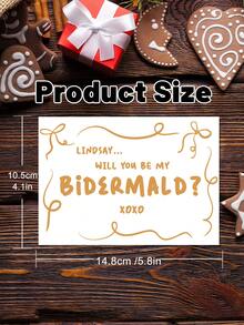 1 Thiệp Chúc Mừng Cưới Cá Nhân Hóa Sang Trọng - Giấy chất lượng cao, Thiết Kế Cô Dâu Chú Rể Lãng Mạn, Lời Chúc Mừng và Kỷ Niệm Đám Cưới, Quà Cưới, Thiết Kế Hoa Văn Trang Trí, Tiệc Cưới, Thiệp Mời Phù Dâu Tùy Chỉnh, Quà Tặng Cá Nhân Hóa, Quà Cưới - Nhiều màu - Xem 5