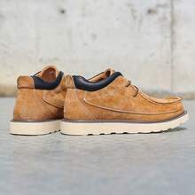 新款加大码男士时尚休闲日常百搭鞋，厚底系带户外多功能踝靴，父亲节礼物 - 駝色 - 查看 3