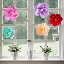 5 bông hoa giấy kích thước 30cm và 25cm, hoa nhân tạo 3D sống động như thật, thích hợp cho đám cưới, sinh nhật, phông nền cô dâu, trang trí tiệc sinh nhật, phông nền chụp ảnh, trang trí cổng vòm. - hồng + trắng - Xem 15