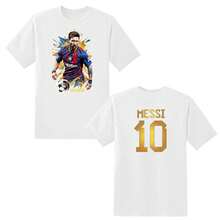 Kids Messis #10 Jersey T-Shirt_ Argentina Football Goat Tee - trắng - Xem 1