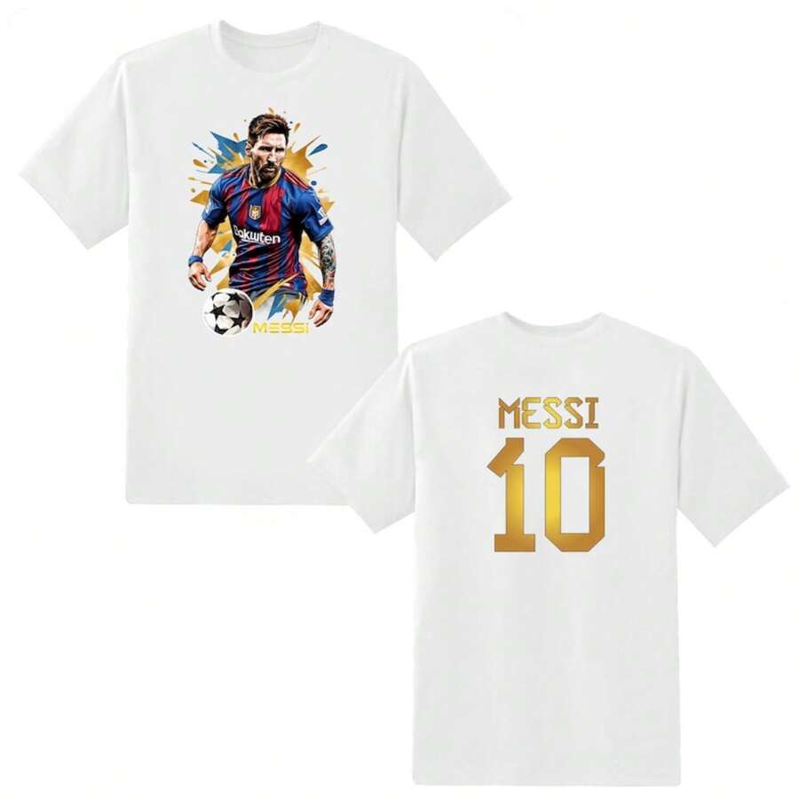 Kids Messis #10 Jersey T-Shirt_ Argentina Football Goat Tee - trắng - Xem 1