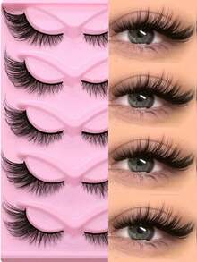 10 pares de pestañas realistas 3D de ojos de gato, pestañas con aleteo, pegatinas de pestañas de dibujos animados, pestañas largas y naturales suaves, pestañas postizas como regalo, pestañas alargadoras y volumizadoras dramáticas reutilizables, ideales para un maquillaje cautivador, regalo del Día de la Madre - Pestañas postizas de elfo gato - Ver 4