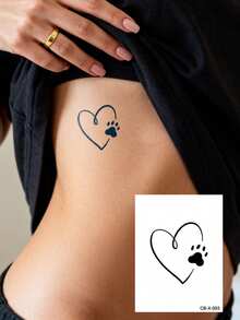 6 PCS / 1 Pc Herbal Juice Semi-Permanent Tattoo Stickers - Minimalist Tattoos. Features Simple Lines Of Hearts, Suns, Moons, Stars, Pentagrams. Suitable For Valentine's Day, Carnival Gifts, Everyday Parties, Shoulders, Neck, Arms, Waist, Legs, Knees, Body. Semi-Permanent Tattoo Waterproof Sticker. Fake Tattoo. - Blue - View 16