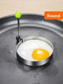 1 Stück Edelstahl Ei-Ringe - Antihaftbeschichtete runde Ei-Kochring & Pfannkuchen-Form zum Braten von Eiern, Omeletts, Pfannkuchen, Burgern, Sandwiches, Frühstücks-Kochutensilien - langanhaltend & leicht zu reinigende Küchenhelfer, platzsparende Küchenausstattung & unverzichtbare Kochutensilien für Zuhause - perfekt für Familien-Frühstück, Wohnheim, Camping - Verschiedenfarbig - Übersicht 6