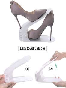 1pc Double-Deck Shoe Rack, Space-Saving Entryway Shoe Cabinet, Durable, Popular Limited Edition, Best Seller - Multicolor - View 9