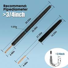 2pcs Multi-Functional Dryer Vent Cleaning Brush Set, Stainless Steel Dryer Vent Lint Brush, Manual Lint Brush, Long Handle Flexible Refrigerator Dryer Lint Remover Brush - Extended - View 2