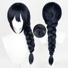 Long Deep Blue Braid Cosplay Wig For Amanai Riko Anime Character Hair Wigs With Bangs+Wig Cap - Natural Black - View 1