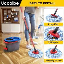 Express Delivery Spin Mop Replacement S For O Cedar RinseClean 2-Tank System 4 Pack Microfiber Mop Refill S Include 4 Mop S And  Mop Brush - 4個拖把頭,1個刷子,2個水箱系統 - 查看 6
