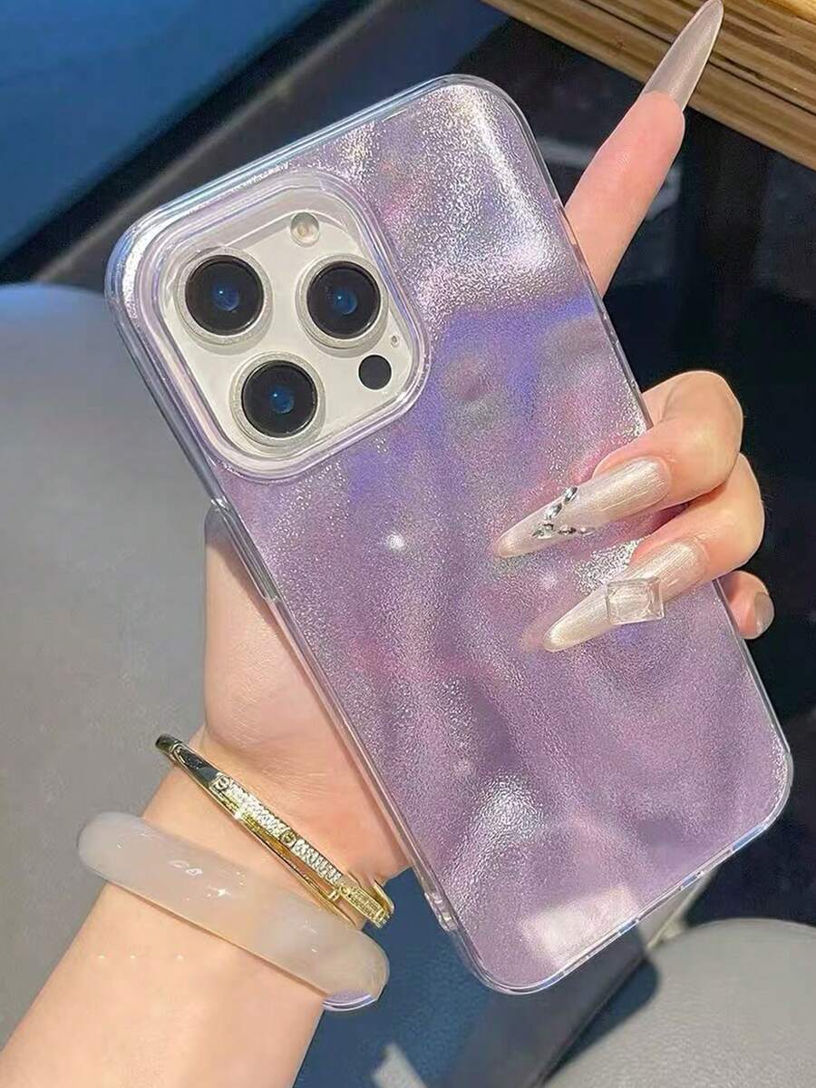 适用于 17 Pro Max、17 Pro、17 Air、16、15、14 Plus、13、12 Pro Max、11 的可爱 3D 渐变闪粉手机壳，奢华闪亮保护软壳 - 淡紫色 - 查看 1