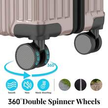 YSTYLE Suitcase, 5-Piece Set, Made Of PVC, With Combination Lock, Silent Wheels, Adjustable Length, Suitable For Business Trips, Boarding Schools And Student Dormitories For Storing Clothes. - 淺棕色 - 查看 6