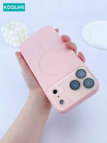 1个液态硅胶镜头保护大视窗手机壳，带纤薄磁环，纯色简约TPU软壳，内置镜头膜和凸起镜头保护，防震，兼容 17/17 Pro/17 Pro Max - 粉色 - 查看 2