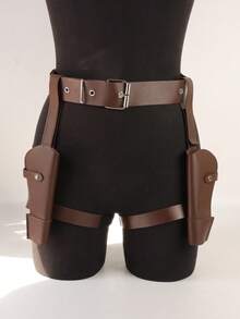 Unisex Gun Holster, Adventurer Spy Lara Costume Belt, Accessory Halloween Cosplay Prop - A - View 7