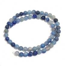 1pc Natural Stone Blue Agate Round Spacer Beads 4/6/8/10mm, Fashionable Elegant Jade Handmade DIY Beads For Bracelet, Necklace, Jewelry, Crafts, Pendants, Decorations - Blue Aventurine - View 8
